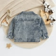 thumbnail image 5 of LIIPEE Girls Boys Jean Jacket Retro Long Sleeve Turndown Collar Button Denim Jackets Handsome School Coat,Blue,2-3 Years, 5 of 9