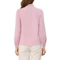 thumbnail image 3 of INSPIRE CHIC Blouse Chemise à Manches Longues de Travail pour Femme à Col Noué Boutonnée TG Rose, 3 of 6