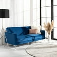 thumbnail image 2 of SAFAVIEH Chelsea Transitional Foldable Futon Bed, Navy/Chrome ( 79.1 in. W x 33.1 in. D x 32.7 in. H), 2 of 13