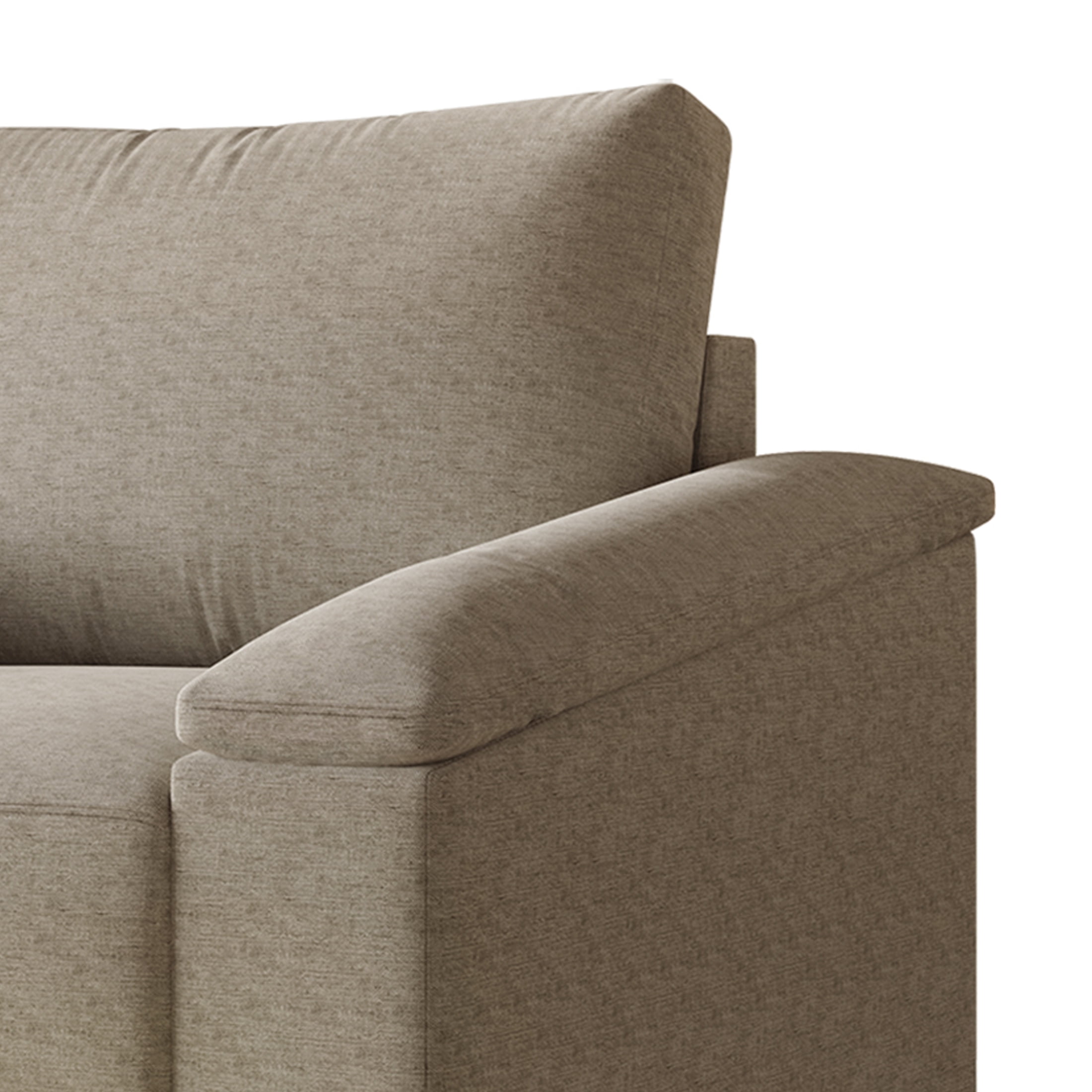 Castle Place Elegance Linen Upholstered Sofa, Dark Beige