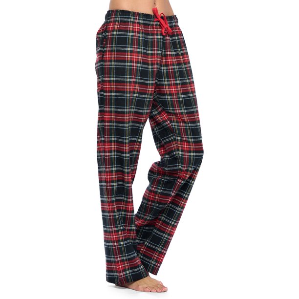 Ashford & Brooks Women's Super Soft Flannel Plaid Pajama Sleep Pants ...