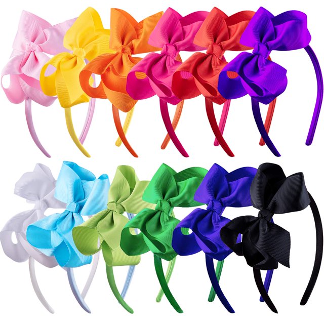 Diademas con lazo para niñas SIQUK Boutique Grosgrain Ribbon x12