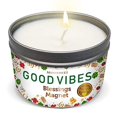 thumbnail image 2 of Magnificent 101 Long Lasting Good Vibes Aromatherapy Candle | 6 Oz - 35 Hour Burn | Soy Wax Candle with Sage, Bergamot & Sandalwood for Energy Cleansing, Blessing Magnet & Manifestation, 2 of 3