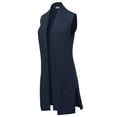 thumbnail image 2 of A2Y Women's Open Front Long Sleeveless Draped Side Pockets Vest Knit Sweater Navy XL, 2 of 6