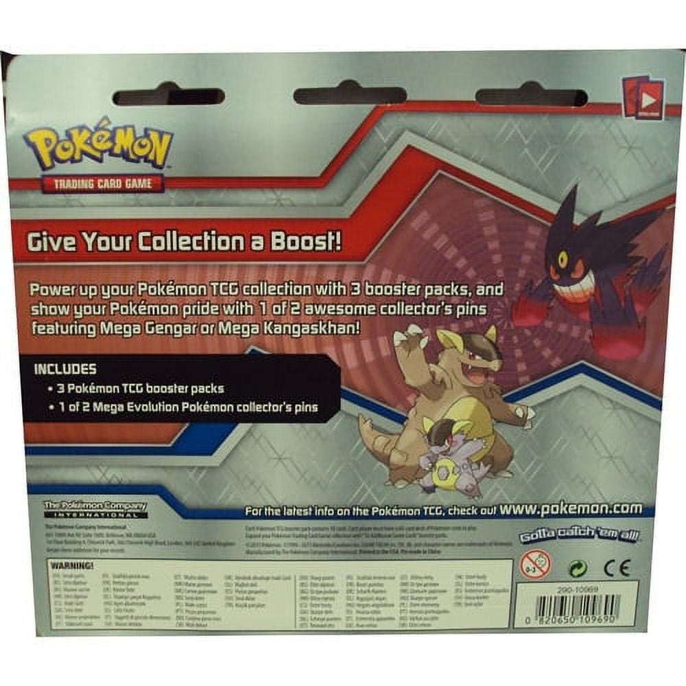 Pokemon Trading Card Game XY Mega Evolution Mega Gengar Pin Collection [3  Booster Packs & Pin]