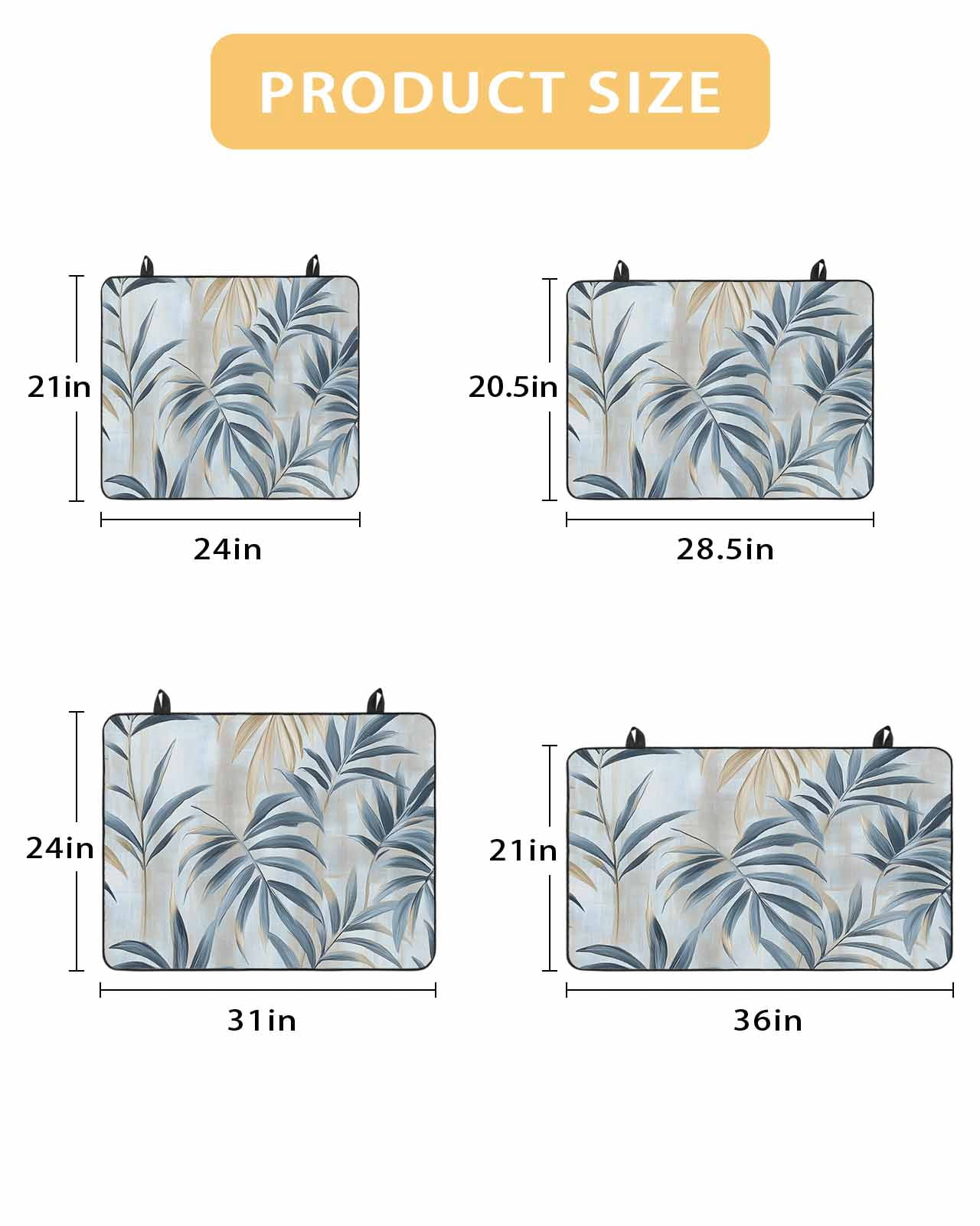 nqOlkjepod Large Induction Cooktop Protector Mat 24"x21", Blue Brown Botanical Stove Top Covers for Electric Stove, Pastoral Summer Leaf Decorative Stove Burner Cover Mats, Glass Top Stove Cover