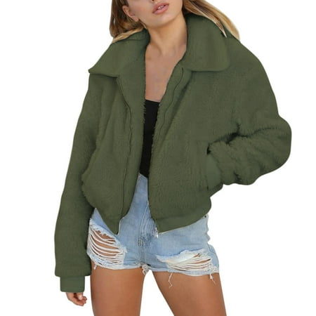 

ASEIDFNSA Black Scrub Jacket Women Jackets 2017 Women Coat Long Sleeve Clothing Solid Colors Fluffy Short Jacket