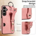 thumbnail image 3 of for Samsung Galaxy A54 5G Wallet Case with Card Holder, Hand Wrist Strap Loop Holder Kickstand, Finger Grip Ring Buckle PU Leather Double Buttons Shockproof Cover for Samsung Galaxy A54 5G, Pink, 3 of 10