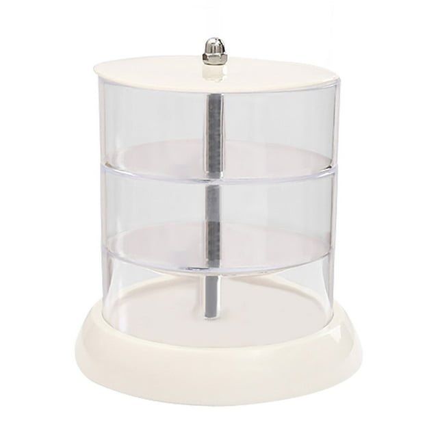 Boîte de Rangement pour Bijoux Rotative Transparente à Plusieurs Couches avec Compartiments pour Bagues et Boucles d'Oreilles, Porte-Clips et Design Portable pour Organisateur, Voyage et Commode 8X8X6In 0.8Lb