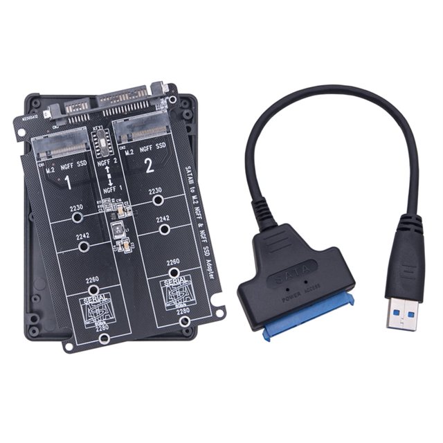 Tarjeta adaptadora jixopn M.2 NGFF SSD a SATA 3.0 con convertidor USB (tarjeta y cable de carcasa)