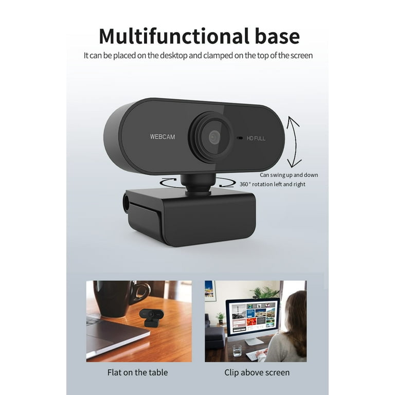 Webcam 1080p HD Computer Camera Microphone Laptop USB PC Webcam