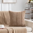 thumbnail image 4 of Throw Pillow Covers 18 x 18, Set of 2 - Fall Decorative Soft Corduroy Striped Boho Pillow Covers, Cushion Pillow Cases for Farmhouse Decor, Couch, Easter, Bed Living Room, Khaki, 2 Pack, 4 of 8