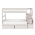 thumbnail image 4 of Modern Farmhouse Twin Over Twin Bunk Bed With Staircase and Storage Drawers, White Wash, 4 of 9