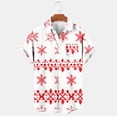 thumbnail image 2 of Mens Manga Corta Botón Abajo Camisas, Navidad Impreso Turndown Cuello Blusa, Top de Moda Casual, 2 of 3