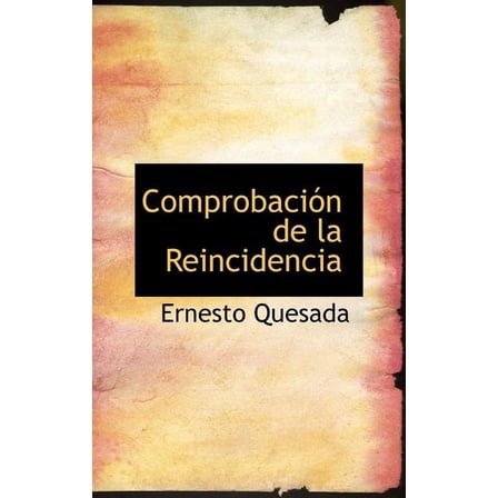 Comprobacion de La Reincidencia (Hardcover)