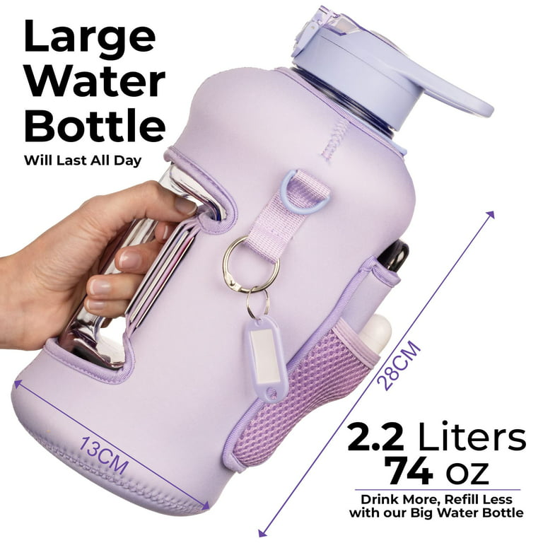 SANTECO water bottle 64 ounces (about 1.8 liters), half a gallon (abou
