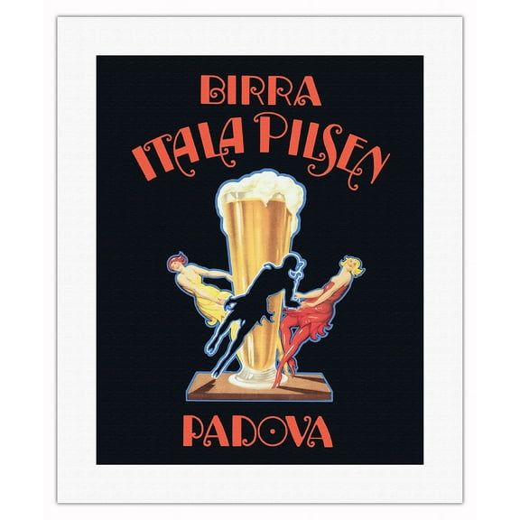 Padova Italian Pilsen Beer (Birra Itala Pilsen) - Vintage Advertising Poster by Leonetto Cappiello c.1920 - Fine Art Rolled Canvas Print 16in x 20in