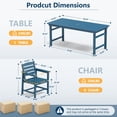 thumbnail image 2 of FOOWIN 7-Piece Patio Dining Set, HDPE All-Weather Outdoor Furniture with 6 Chairs and 1 Table, Blue, 2 of 11