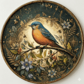 Funny Bird Metal Sign Round Aluminum Vintage Metal Tin Plaque Suitable for Farmhouse Country Courtyard Outdoor Porch Wreath Wall Decor 8x8 Inch
