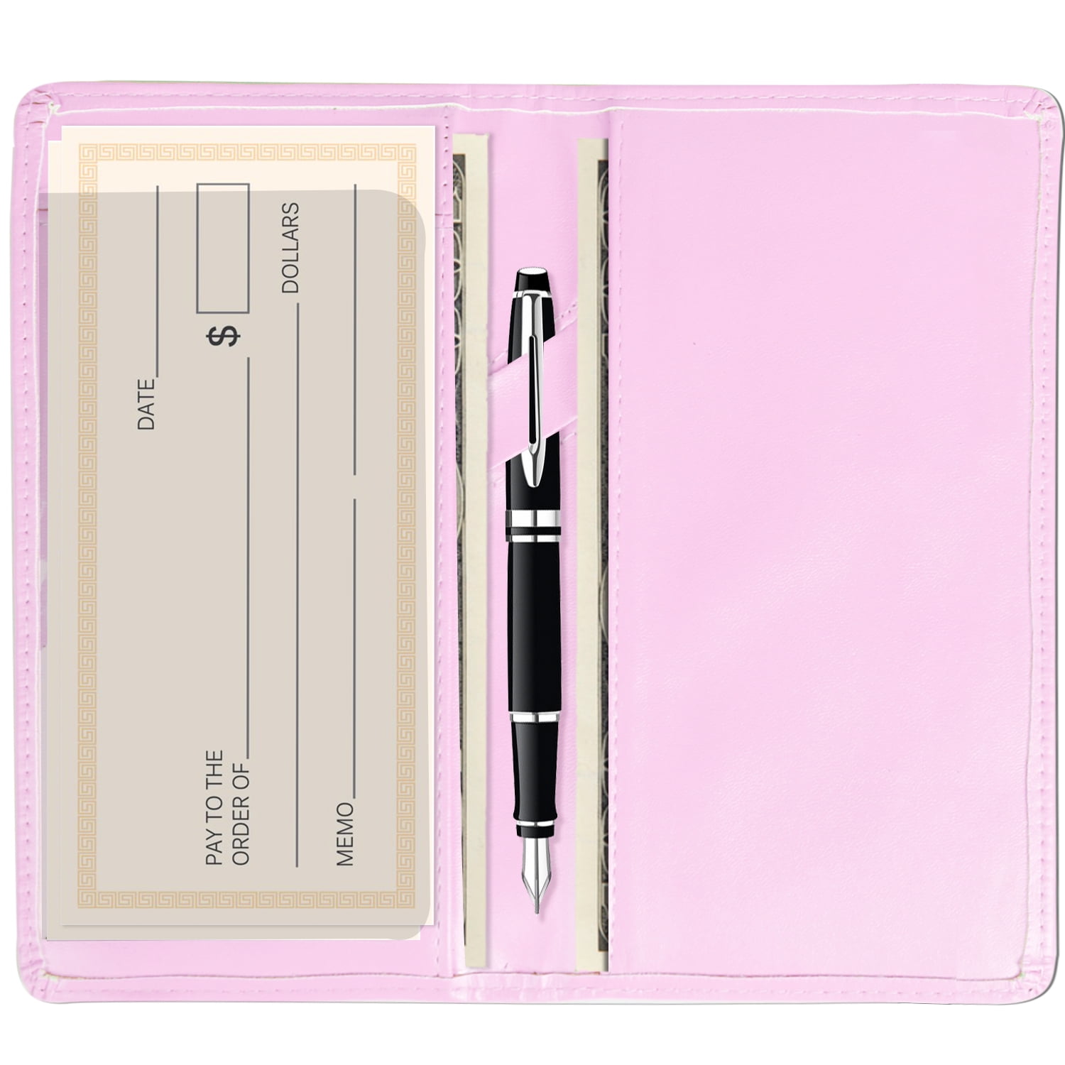 Sanlykate Checkbook Cover for Duplicate Checks and Register with Pen