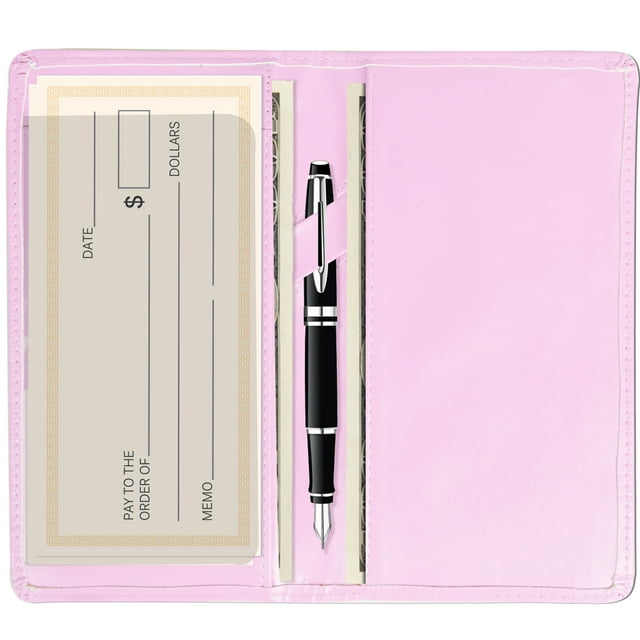 Sanlykate Checkbook Cover for Duplicate Checks and Register with Pen