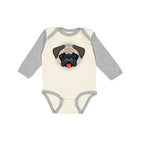 

Inktastic Cute Pug Puppy Dog Boys or Girls Long Sleeve Baby Bodysuit