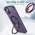 thumbnail image 5 of For iPhone 14 Case Magnetic, Compatible with Magsafe Matte Back Cover Rotating Kickstand Bumper Rugged Phone Case Cover for Apple iPhone 14, Purple, 5 of 6