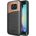 thumbnail image 3 of For Samsung Galaxy S6 Edge Case with [Full Coverage Screen Protector], NageBee Premium [Natural Wood] Canvas Fabrics Heavy Duty Shockproof Hybrid Defender Rugged Durable Case -Wood, 3 of 6