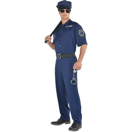 Costumes USA On Patrol Police Costume for Adults, Includes a Blue Shirt, Matching Pants, a Hat, and a