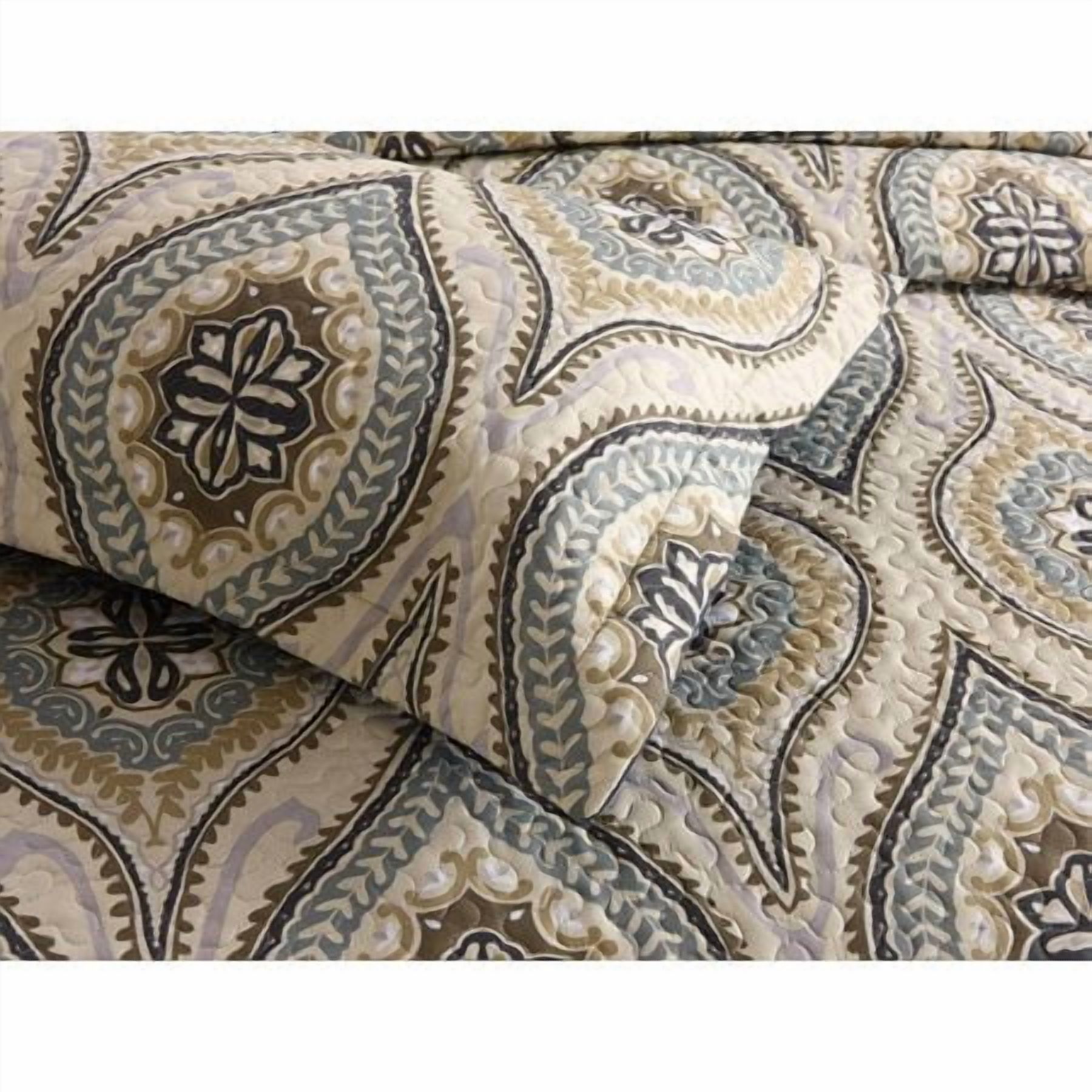 MarCielo 3 Piece Quilted Bedspread Queen, Printed Quilt, Quilt Set Bedding Throw Blanket Coverlet Oversize Lightweight Bedspread Ensemble, Dark Grey Queen Size, Joni