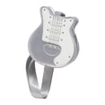 thumbnail image 2 of Bolso de hombro con forma de guitarra para mujer, bolso cruzado ligero y único de piel sintética. Plata, 2 of 9