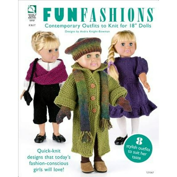 Fun Fashions Contemporary Outfits to Knit for 18" Dolls