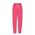 thumbnail image 4 of Womens Capri Joggers, Audhol Sweatpants for Women Pants Drawstring Casual Fashion Solid Color Cropped Pants Cropped Pants for Women Trendy Pink L, 4 of 5