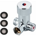 thumbnail image 1 of Mezclador termostático con control de temperatura ajustable, válvula de latón endurecido, latón macizo sin plomo, conexiones macho G1/2 NPS con válvula de retención (válvula de ajuste), una pieza,, 1 of 5