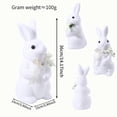 thumbnail image 5 of 14Inch Flocked Easter Bunny Decorations Artificial Moss Bunny Figurine with Fake Flower Ribbon Bow Tie Large Size Furry Flocked Standing Rabbit Statues for Home Kitchen Table Easter Decorations, 5 of 5
