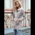 thumbnail image 4 of Chaqueta Impermeable Ligera para Mujer, con Capucha, Mangas Largas y Cremallera, para Actividades Al Aire Libre Gris L, 4 of 8