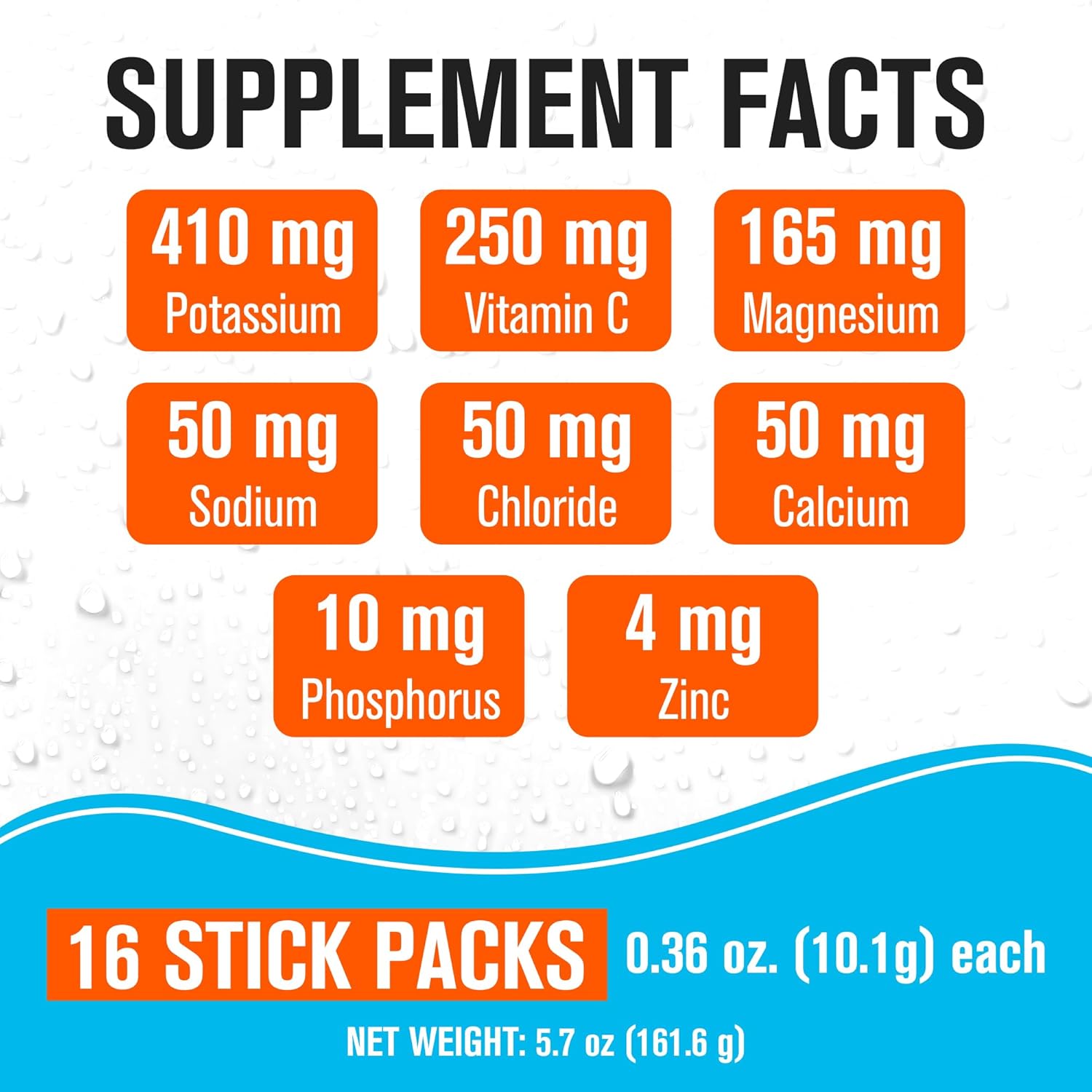 NaturalSlim Electrolytes Powder, Sugar-Free Hydration & Energy Drink Mix with Prebiotics, Mandarin Orange, 16 Stick Packs (5.7 oz)