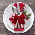 thumbnail image 5 of 8 anillos servilleteros de Lazo Rojo, lazo de terciopelo, servilletero navideño, hebilla, decoración de mesa para cena de fiesta navideña, 5 of 5