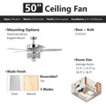 thumbnail image 2 of Kadyn Ceiling Fan,Chandelier Fan,50 Inch Electric Crystal Ceiling Fan with Light Adjustable Speed Remote Control-Silver, 2 of 6