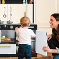 thumbnail image 4 of AILEEKISS Wood Kids Play Kitchen, Pretend Kitchen Playset for Children Age 3 Years up, Black, 4 of 10