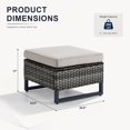 thumbnail image 3 of Giantfurnni Outdoor Patio Ottomans,All-Weather Wicker Ottomans Set of 2 with Cushions,Patio Footrest for Balcony Deck Porch Poolside,Gray Wicker, 3 of 8