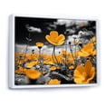 thumbnail image 2 of Designart "Golden Buttercups Yellow and Grey in Black and White I" Floral Floater Framed Canvas Print, 2 of 7