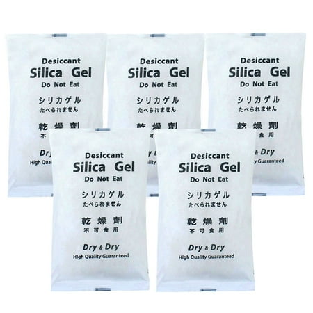 

400 Gram [5 Packs] Dry & Dry Premium Silica Gel Packets Desiccant Dehumidifiers - Rechargeable Fabric