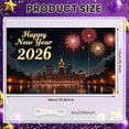 thumbnail image 2 of Fireworks Design Happy New Year Banner City Night View New Year Backdrop Golden Text Dark Background Festive Background for New Year Party 2026 Celebration Indoor Decoration, 2 of 9