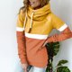 thumbnail image 4 of Pntutb Mujeres Casual Patchwork Pullover Turleneck Sudaderas Con Capucha De Manga Larga Con Cordón Tops Sudadera Pntutb Pntutb-7169, 4 of 6