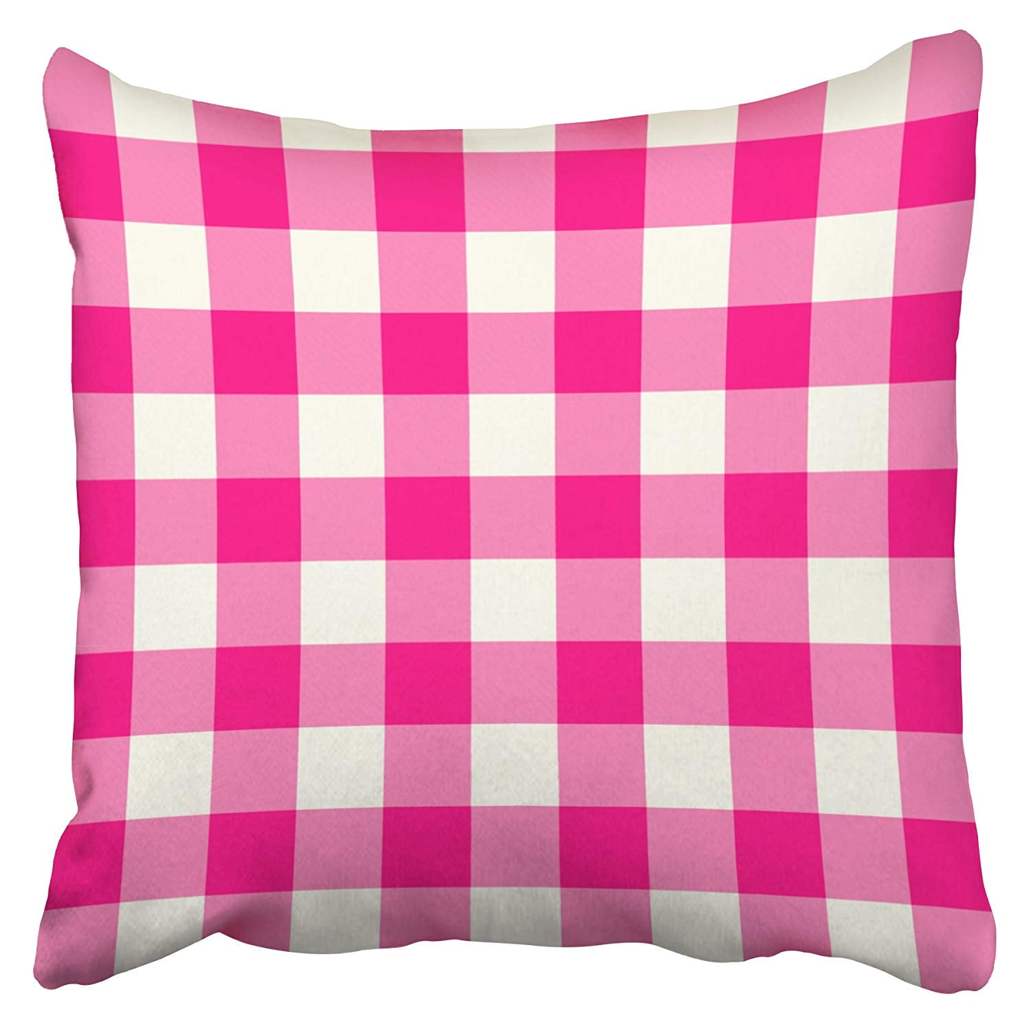 BPBOP Hot Pink Gingham Pattern Pillowcase Cushion Cover 20x20 inch