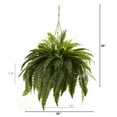thumbnail image 5 of Nearly Natural 29in. Double Giant Boston Fern Artificial Plant in Wicker Hanging Basket, 5 of 6