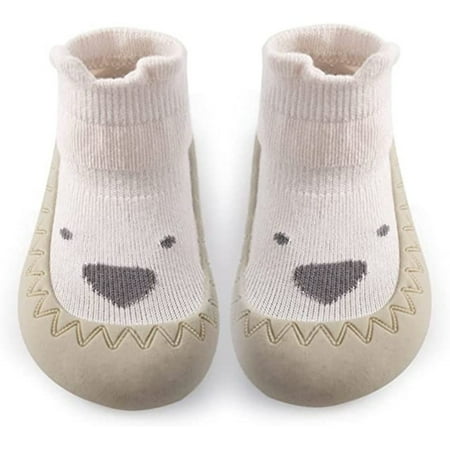 

Bomutovy 1 Pair Baby Anti Slip Floor Socks Toddler Non Slip Sock Shoes with Grip for Girls Boys Age 18-24 Months