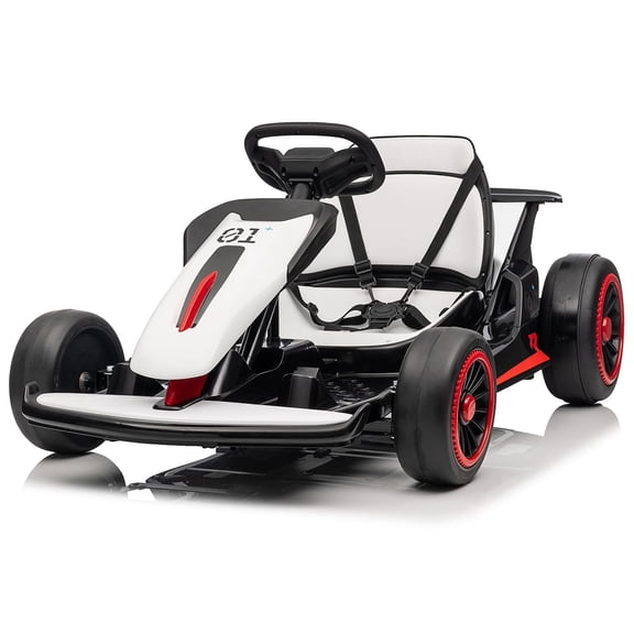TROPOW Go Kart,for Kids, 24V Drift Kart with 2X200W Strong Motor, 7AH Big Battery, Electric Pedals, Electric Go Kart Outdoor Race Toy,Christmas Gift for Kids