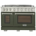 thumbnail image 5 of Professional 48-in Natural Gas Rang in Olive Green with True Simmer Burners, 5 of 14